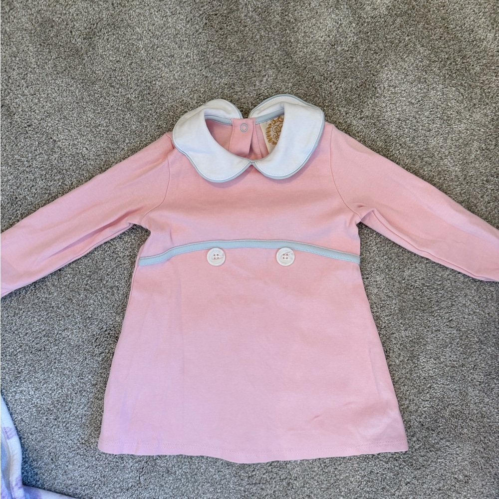 The Beaufort Bonnet Company Pink Dress with White Trim